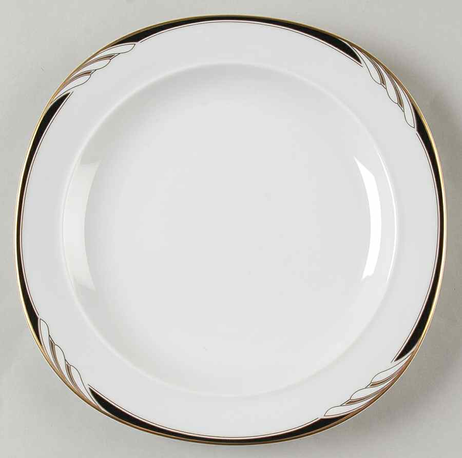 Omega White Black Salad Plate by Mikasa-1