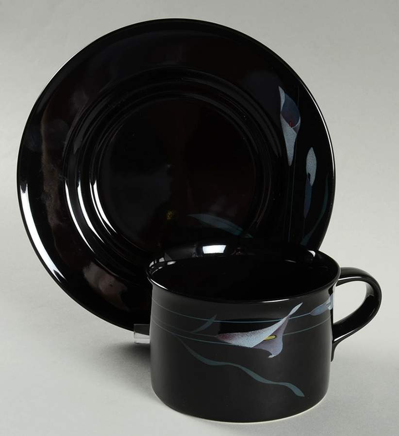 Opus Black Jumbo Cup & Saucer Set by Mikasa-1
