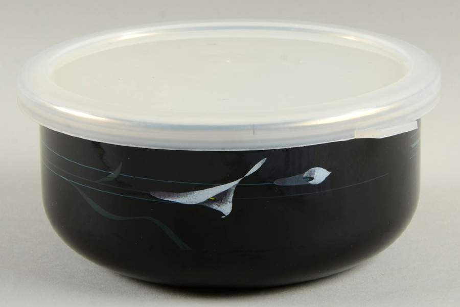 Opus Black Bowl-Metal 5 7/8"  with Plastic Lid by Mikasa-1