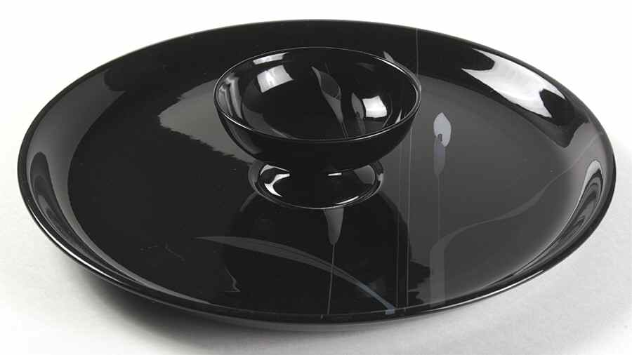 Opus Black 2 Pc Chip & Dip Set (Uses the Crudite Dip/Sherbet) by Mikasa-1