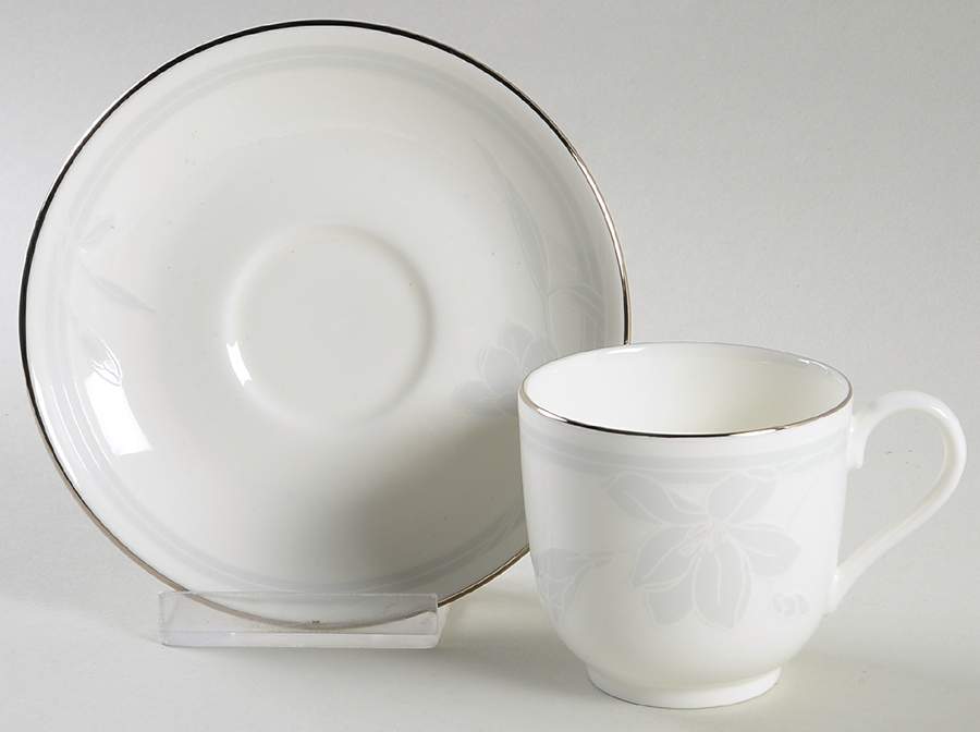 Ovation White Flat Demitasse Cup & Saucer Set by Mikasa-1