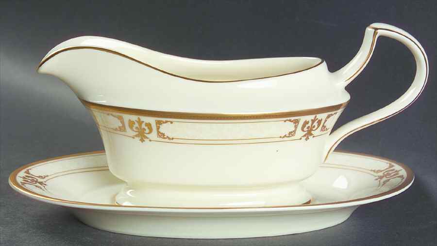 Palace Gold Gravy Boat & Underplate by Mikasa-1