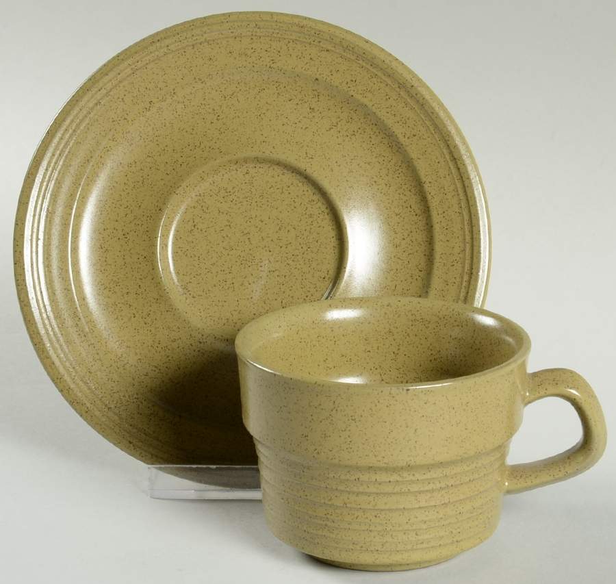 Painted Sands Moss Green Flat Cup & Saucer Set by Mikasa-1