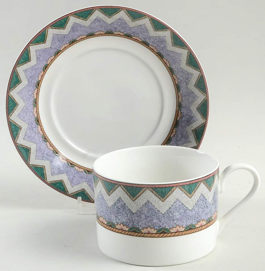 Painted Sky Flat Cup & Saucer Set by Mikasa-1