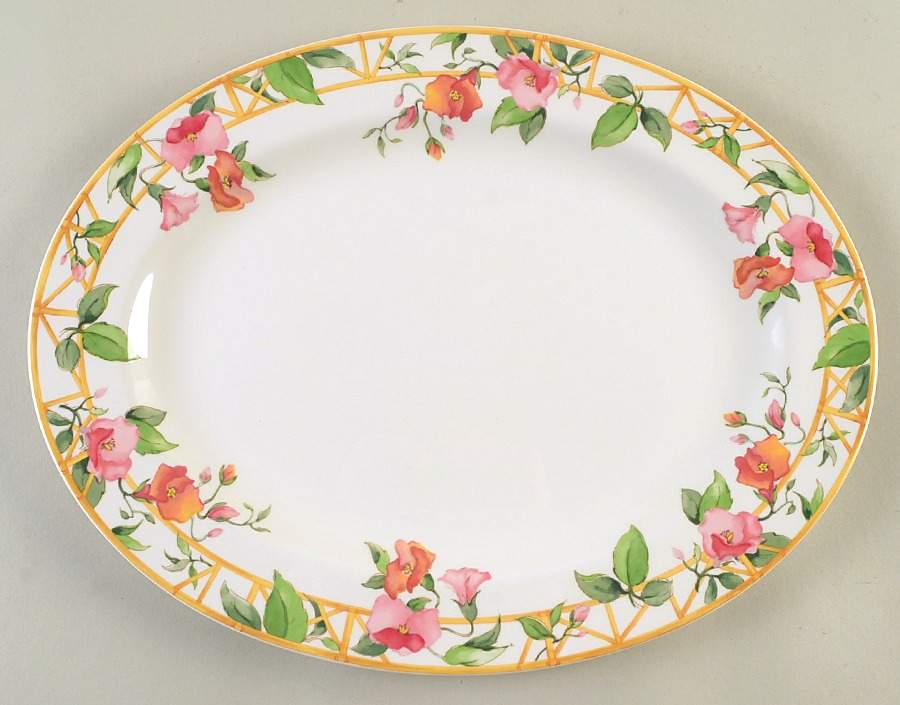 Parisian Trellis 14" Oval Serving Platter by Mikasa-1