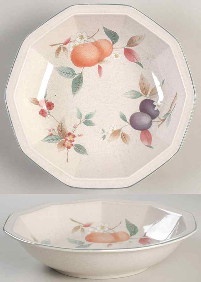 Peaches & Plums Rim Soup Bowl by Mikasa-1