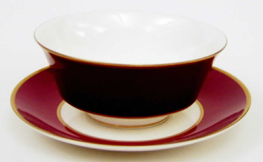 Persian Red Footed Cream Soup Bowl & Saucer Set by Mikasa-1