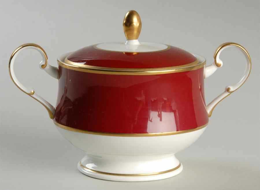 Persian Red Sugar Bowl & Lid by Mikasa-1