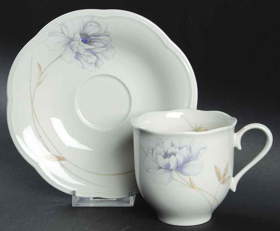 Peony Splendor Flat Cup & Saucer Set by Mikasa-1