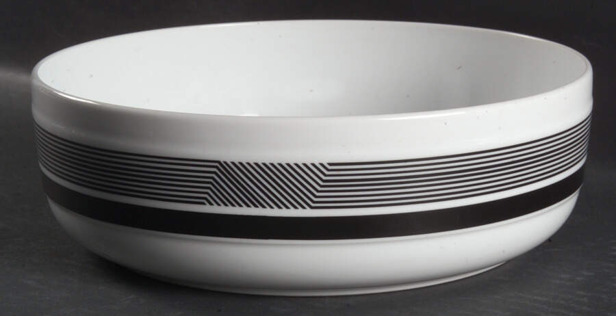 Pinstripe Black 9" Round Vegetable Bowl by Mikasa-1