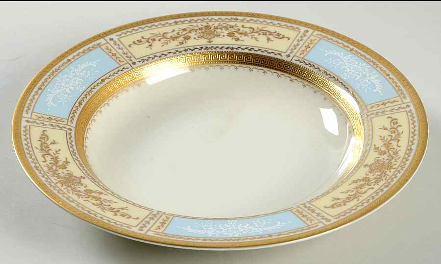 Pompadour Blue (Gold & White Flrs) Rim Soup Bowl by Mikasa-1