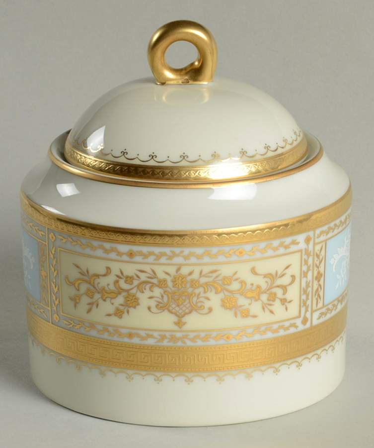 Pompadour Blue (Gold & White Flrs) Sugar Bowl & Lid by Mikasa-1