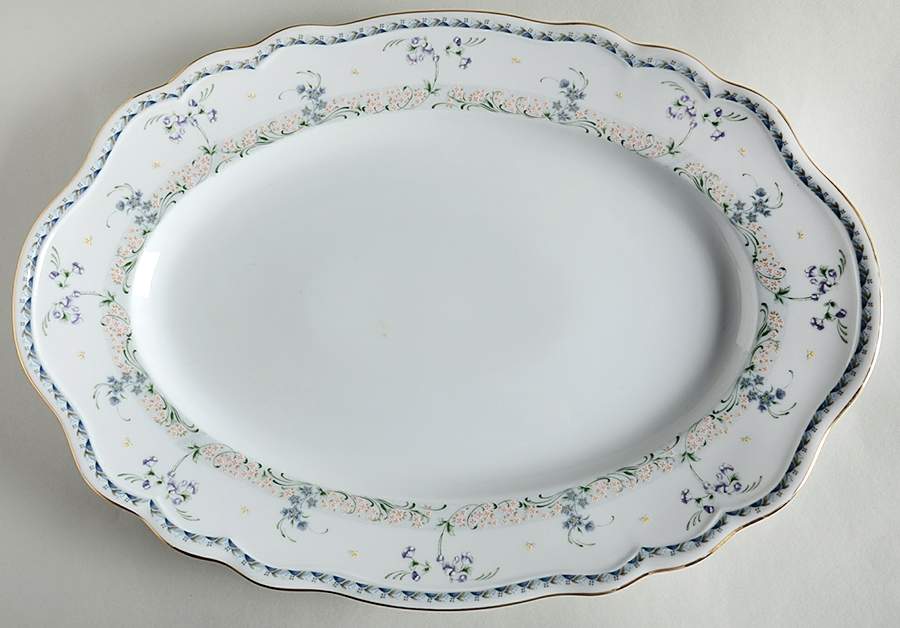 Priscilla 15" Oval Serving Platter by Mikasa-1