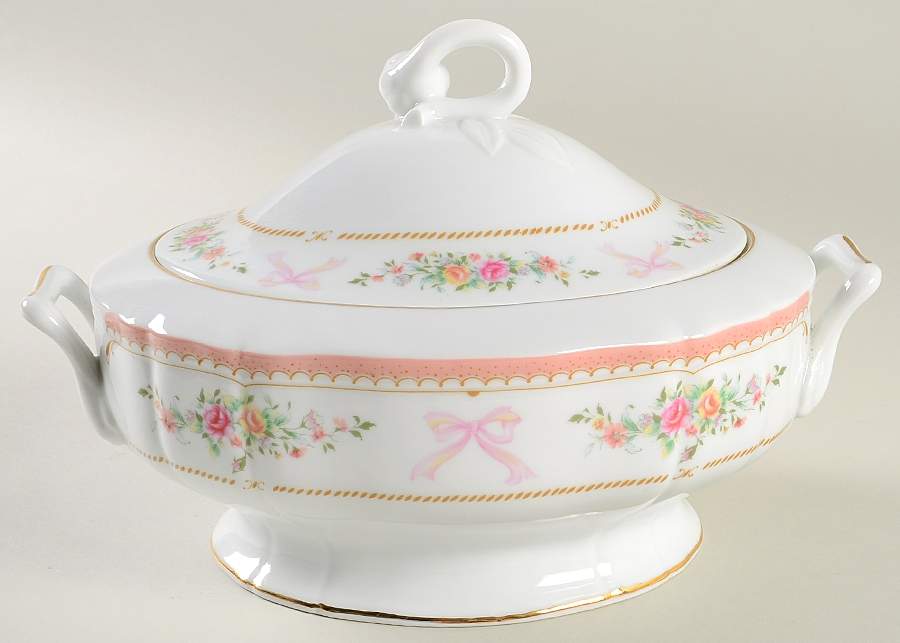 Ribbon Pink Oval Covered Vegetable by Mikasa-1