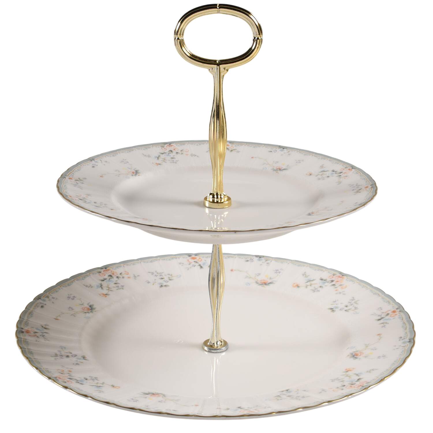 Roselle 6 5/8"-10"  2 Tiered Serving Tray (Dp, Sp) HC by Mikasa-1