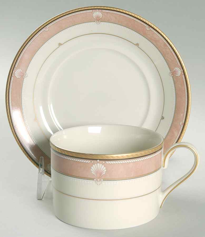 Seamist Peach Flat Cup & Saucer Set by Mikasa-1