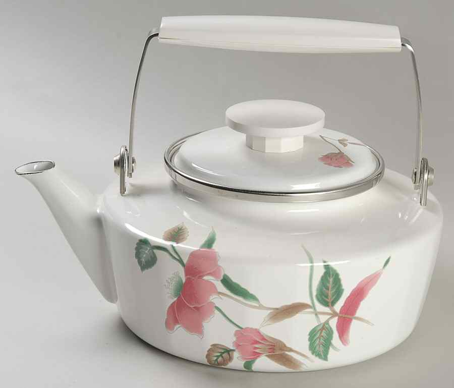 Silk Flowers Metal Kettle & Lid by Mikasa-1