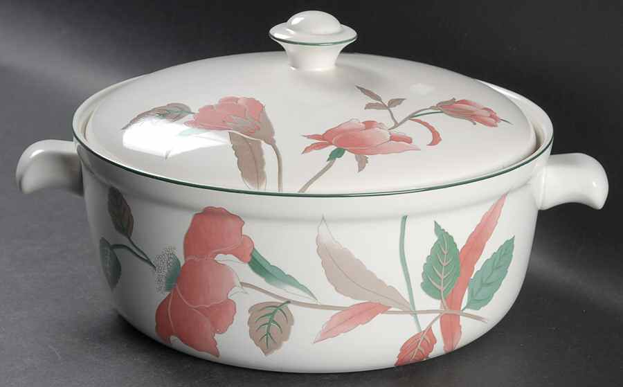 Silk Flowers 2.5 Qt Round Covered Casserole by Mikasa-1