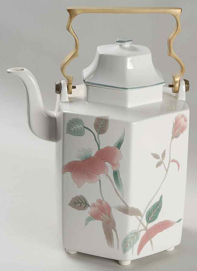 Silk Flowers Brass Handle Coffee Pot & Lid by Mikasa-1