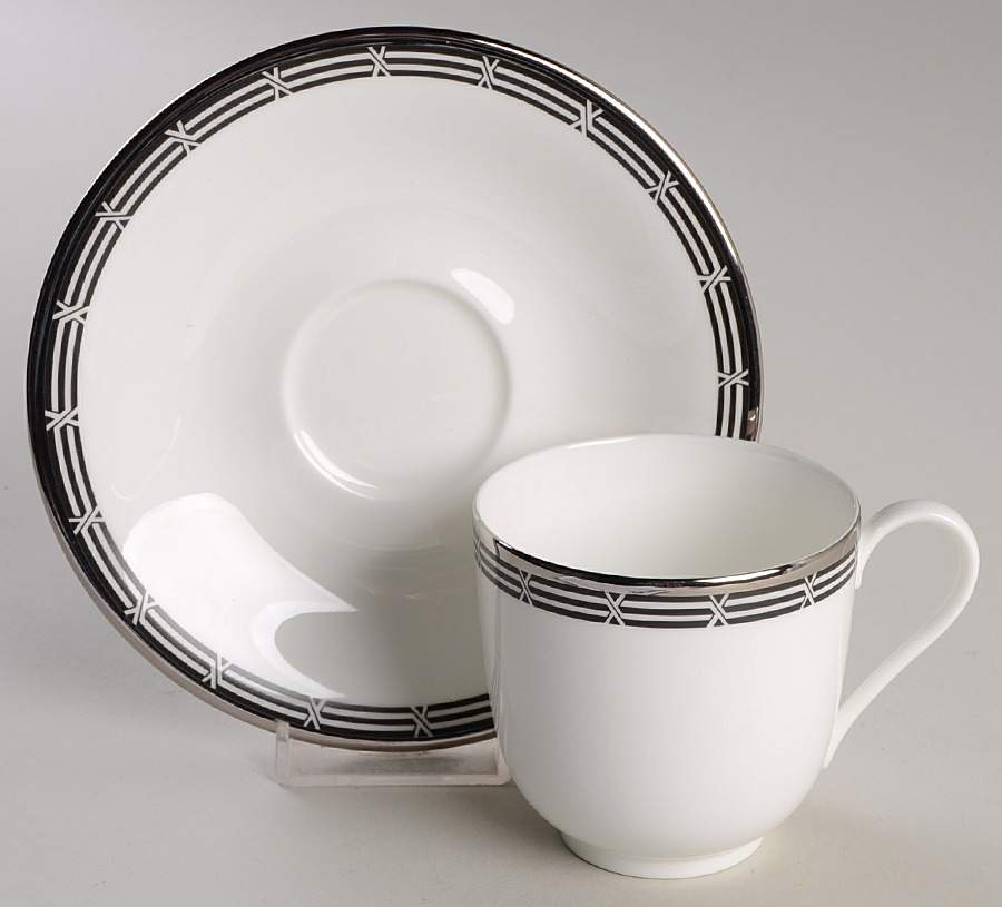 Silversmith Flat Cup & Saucer Set by Mikasa-1