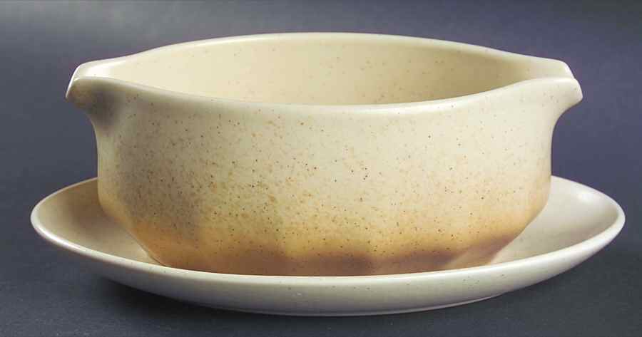 Speckled Biscuit Gravy Boat & Underplate by Mikasa-1