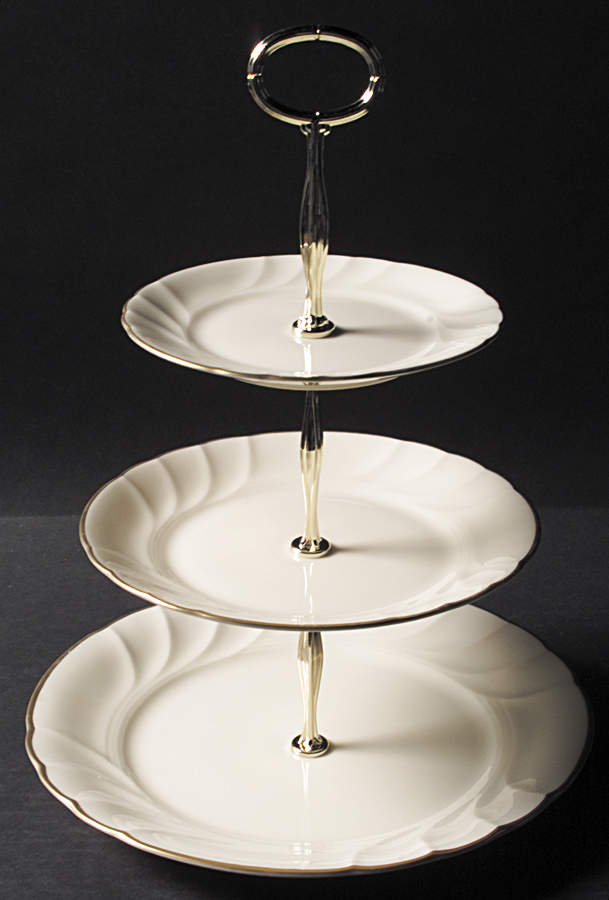 Spun Silk 13 7/8"-14 1/4" 3-Tiered Serving Tray(DP,SP,BB) HC by Mikasa-1