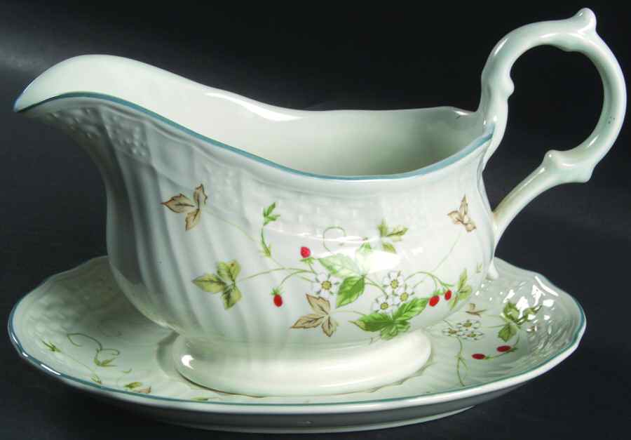 Strawberry Fair Gravy Boat & Underplate by Mikasa-1