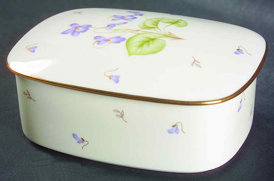 Tender Violets Rectangular Box with Lid by Mikasa-1