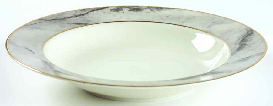 Travertine Gray Rim Soup Bowl by Mikasa-1