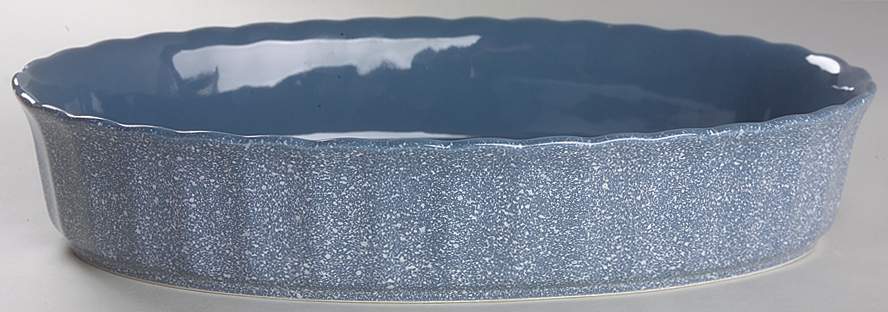 Ultrastone Country Blue 12'' Oval Baker by Mikasa-1