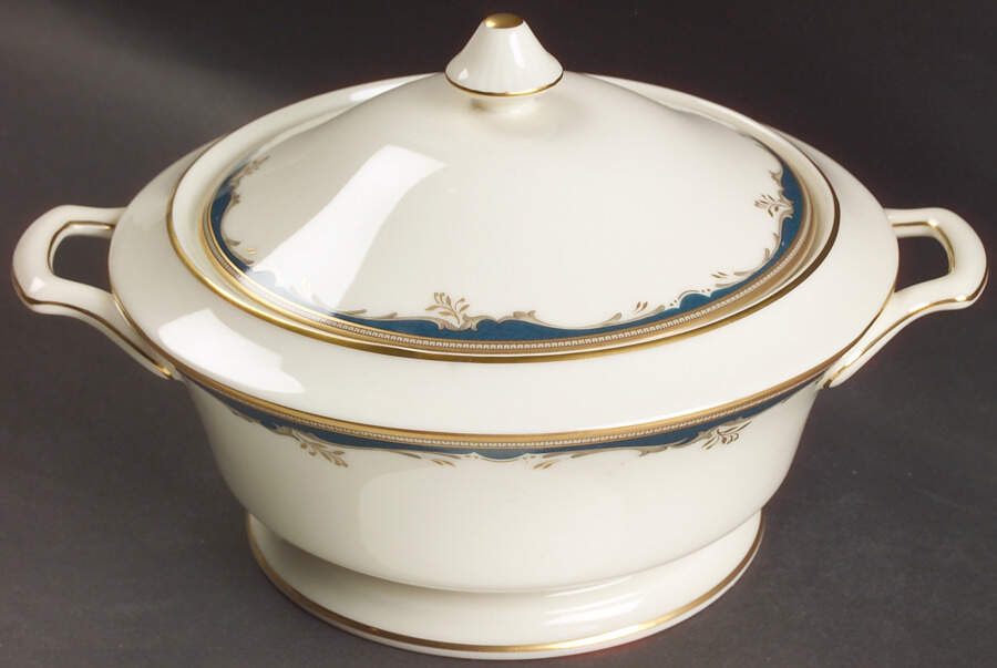 Winston Blue Round Covered Vegetable by Mikasa-1