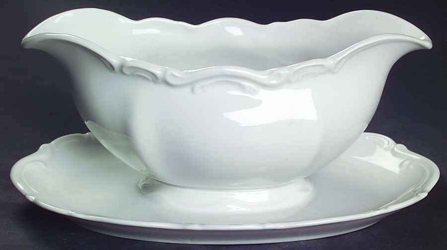 Baroque Gravy Boat with Attached Underplate by Mitterteich-1