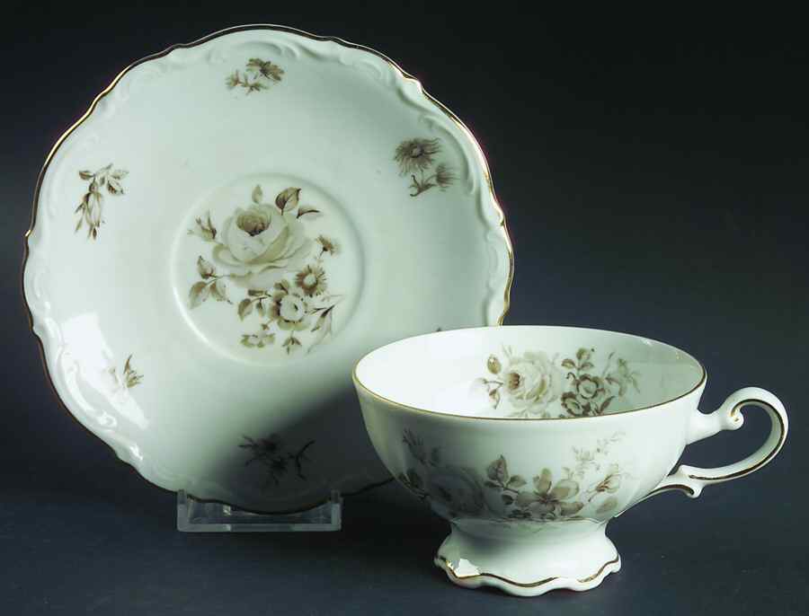 Charming Barbara Footed Cup & Saucer Set by Mitterteich-1