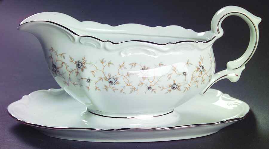 Lady Linda Gravy Boat with Attached Underplate by Mitterteich-1