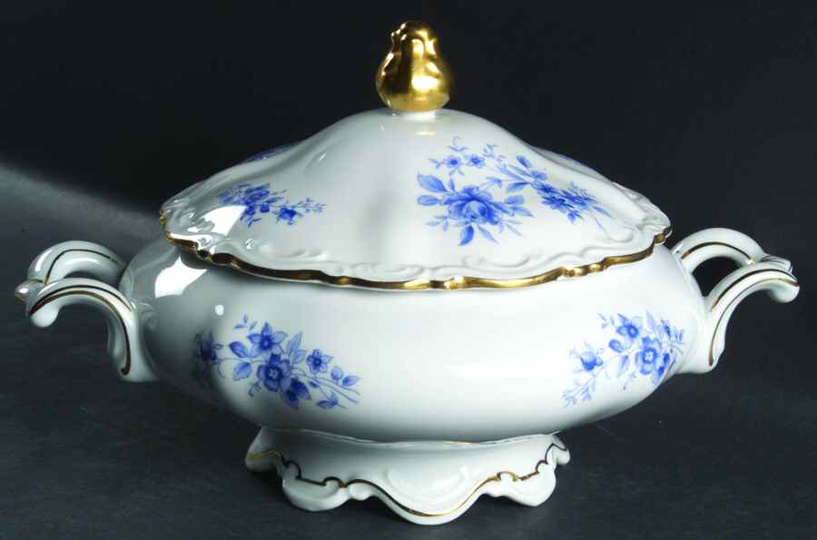 Rhapsody In Blue Round Covered Vegetable by Mitterteich-1
