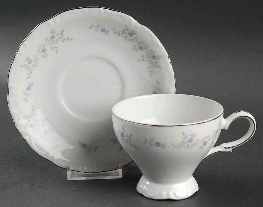 Springtime Footed Cup & Saucer Set by Modern China & Table Institute-1