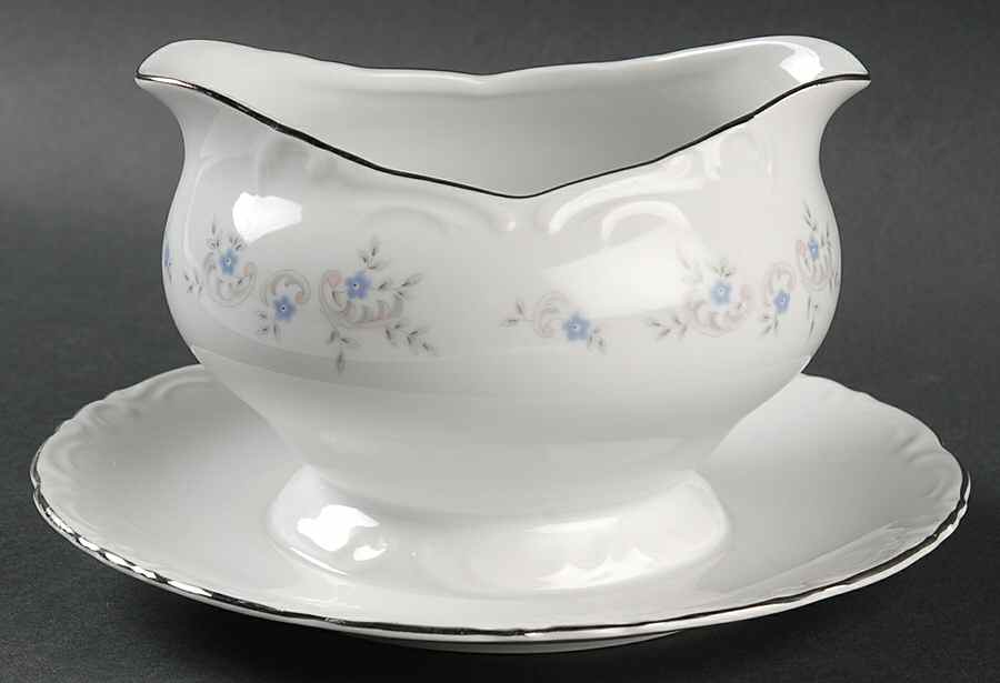 Springtime Gravy Boat with Attached Underplate by Modern China & Table Institute-1