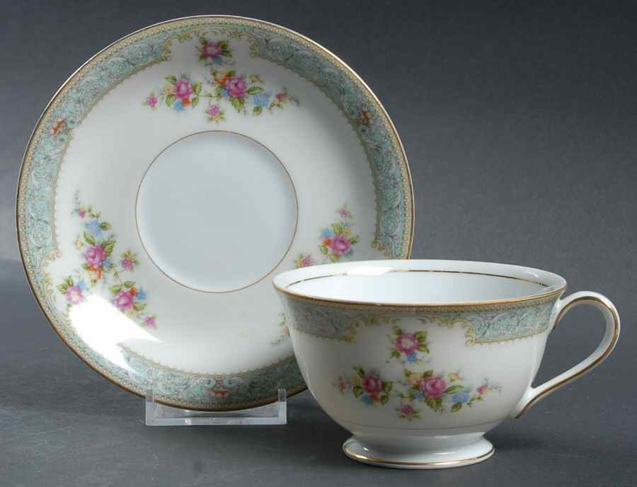Rosaline Footed Cup & Saucer Set by Monarch (Japan)-1