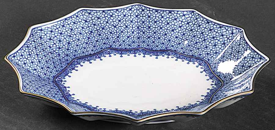 Blue Lace Small Oval Fluted Dish by Mottahedeh-1