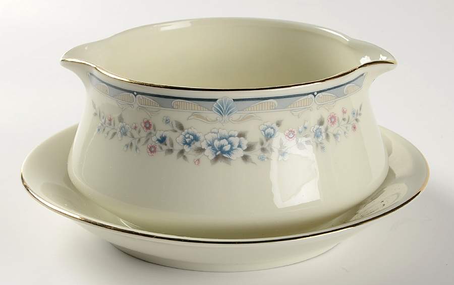 Nouvelle Rose Gravy Boat with Attached Underplate by MSC-1