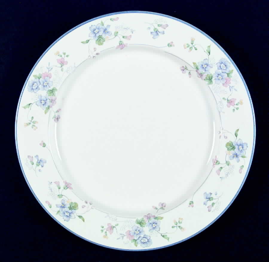 Blue Border Flower Dinner Plate by Market Square-1
