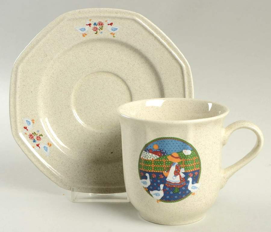 Plain & Fancy Flat Cup & Saucer Set by Market Square-1