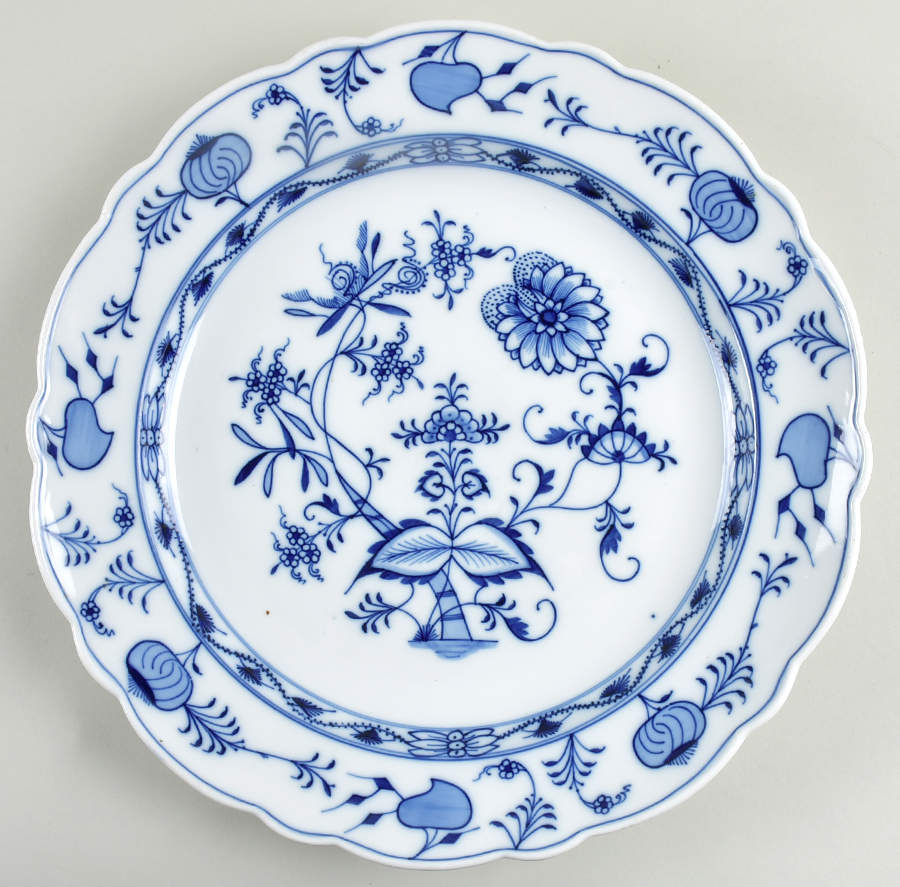 Blue Onion (Oval Backstamp) 14" Chop Plate (Round Platter) by Meissen (Germany)-1