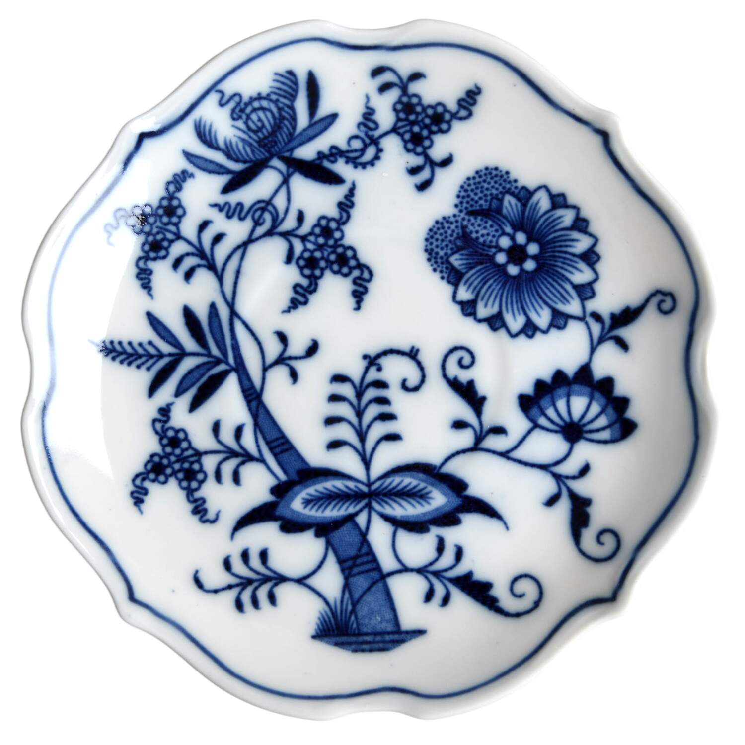 Blue Onion (Oval Backstamp) Saucer for Flat Cup by Meissen (Germany)-1