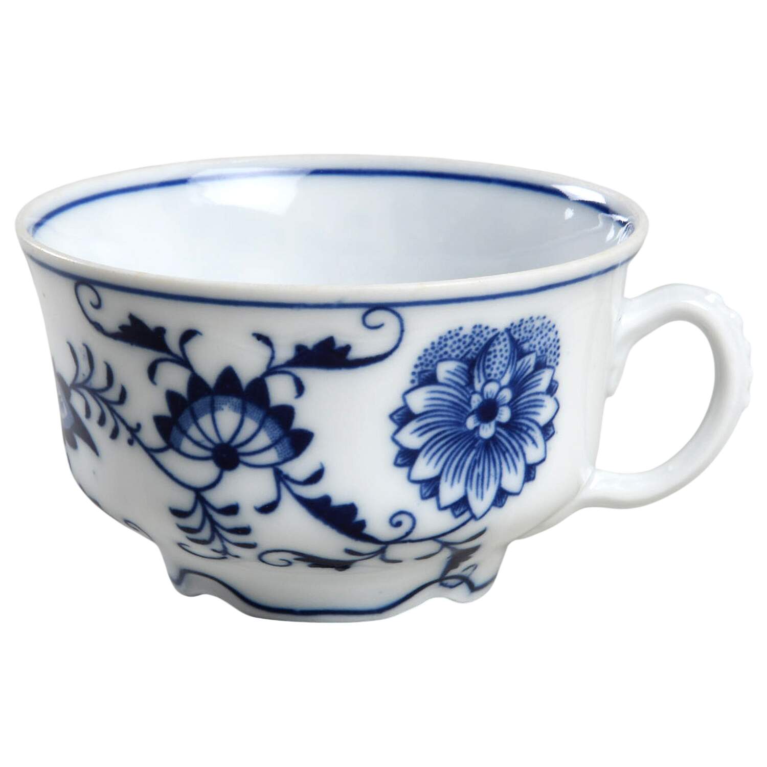 Blue Onion (Oval Backstamp) Flat Cup by Meissen (Germany)-1