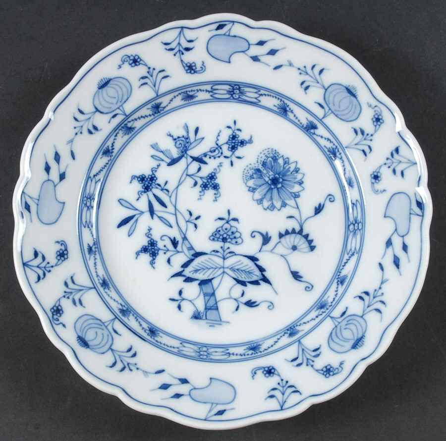 Blue Onion (Oval Backstamp) Salad Plate by Meissen (Germany)-1