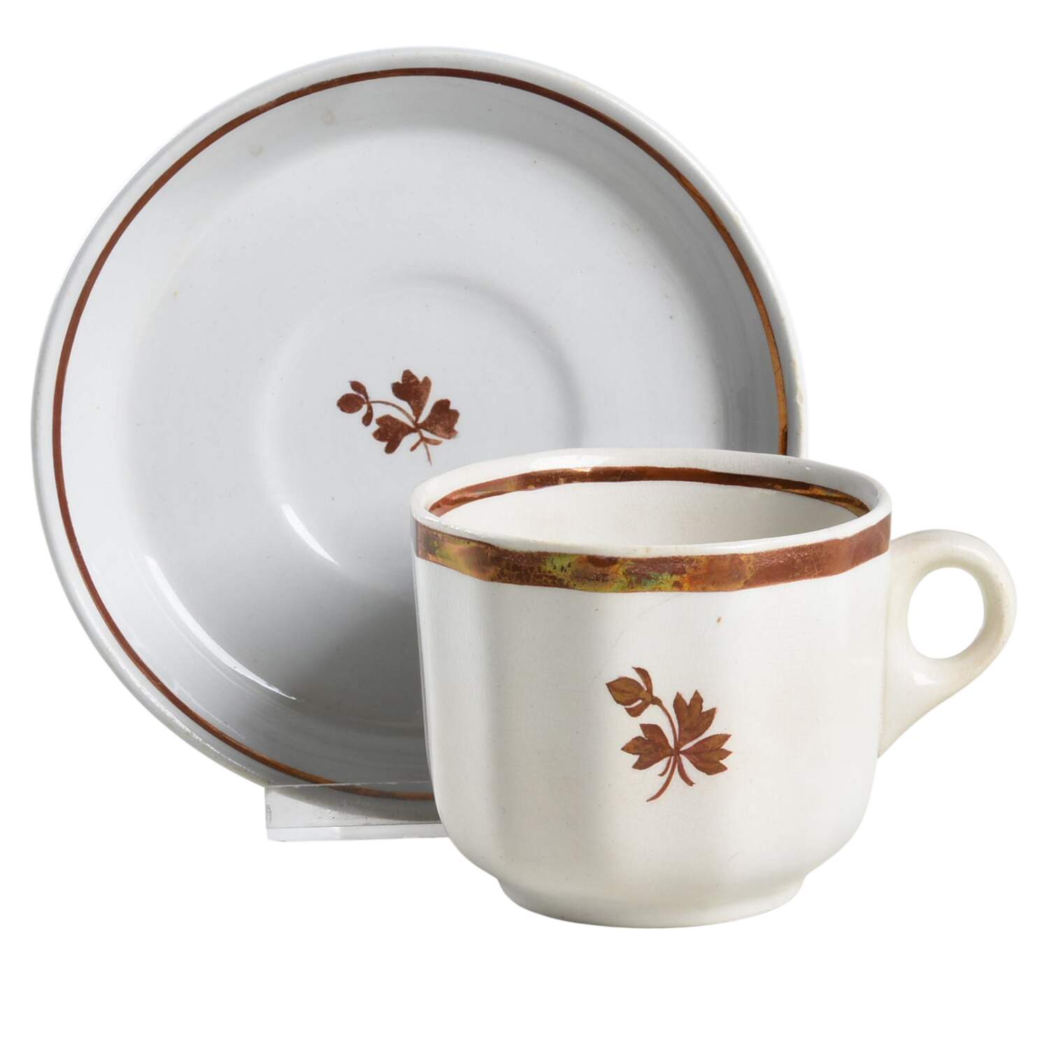 Tea Leaf Flat Cup & Saucer Set by Mellor Taylor-1