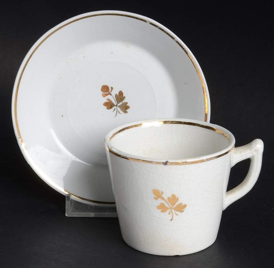 Tea Leaf Flat Demitasse Cup & Saucer Set by Mellor Taylor-1