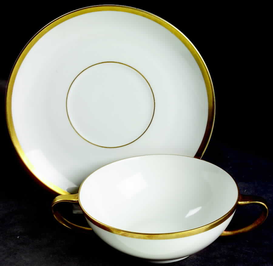 Baronial, The Flat Cream Soup Bowl & Saucer Set by Paul Muller-1