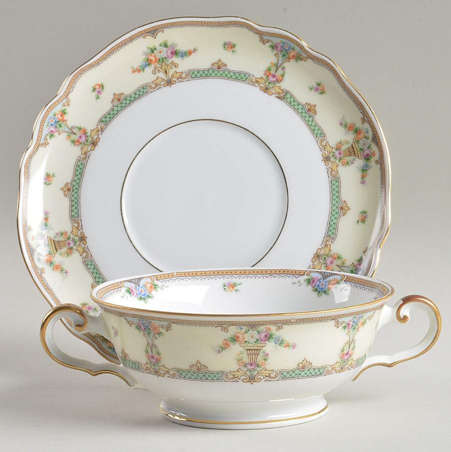 The Wakefield Footed Cream Soup Bowl & Saucer Set by Paul Muller-1
